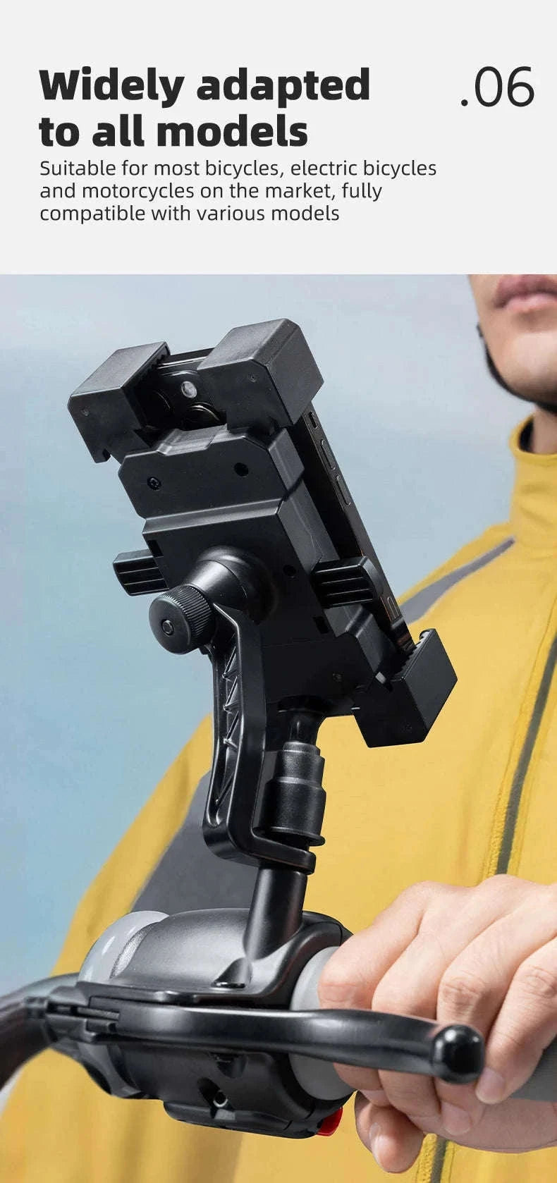 Bike Phone Holder with Anti-Vibration Quick Lock for 4.5–7.2 Inch Phones-LKZJ-Handlebar