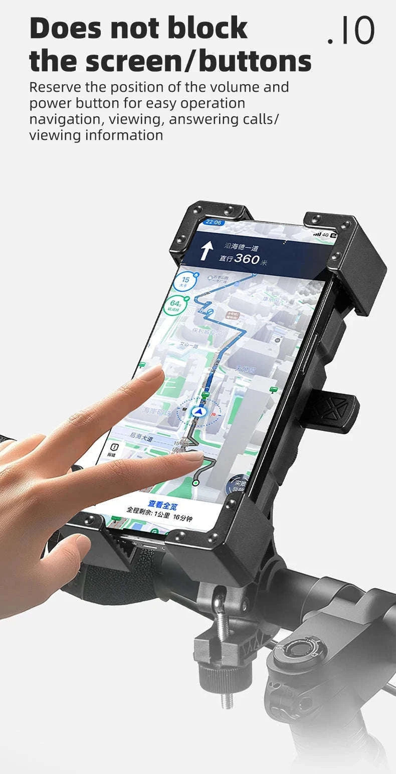 Bike Phone Holder with Anti-Vibration Quick Lock for 4.5–7.2 Inch Phones-LKZJ-Handlebar