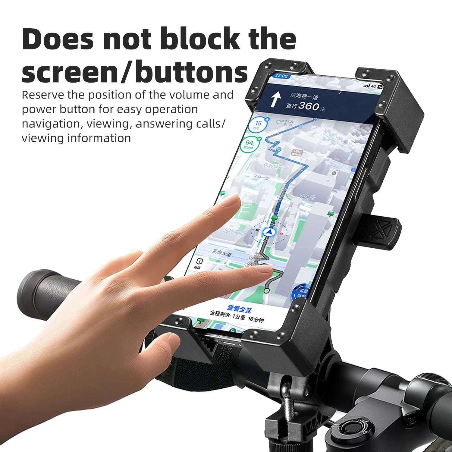 Bike Phone Holder with Anti-Vibration Quick Lock for 4.5–7.2 Inch Phones-LKZJ-Handlebar