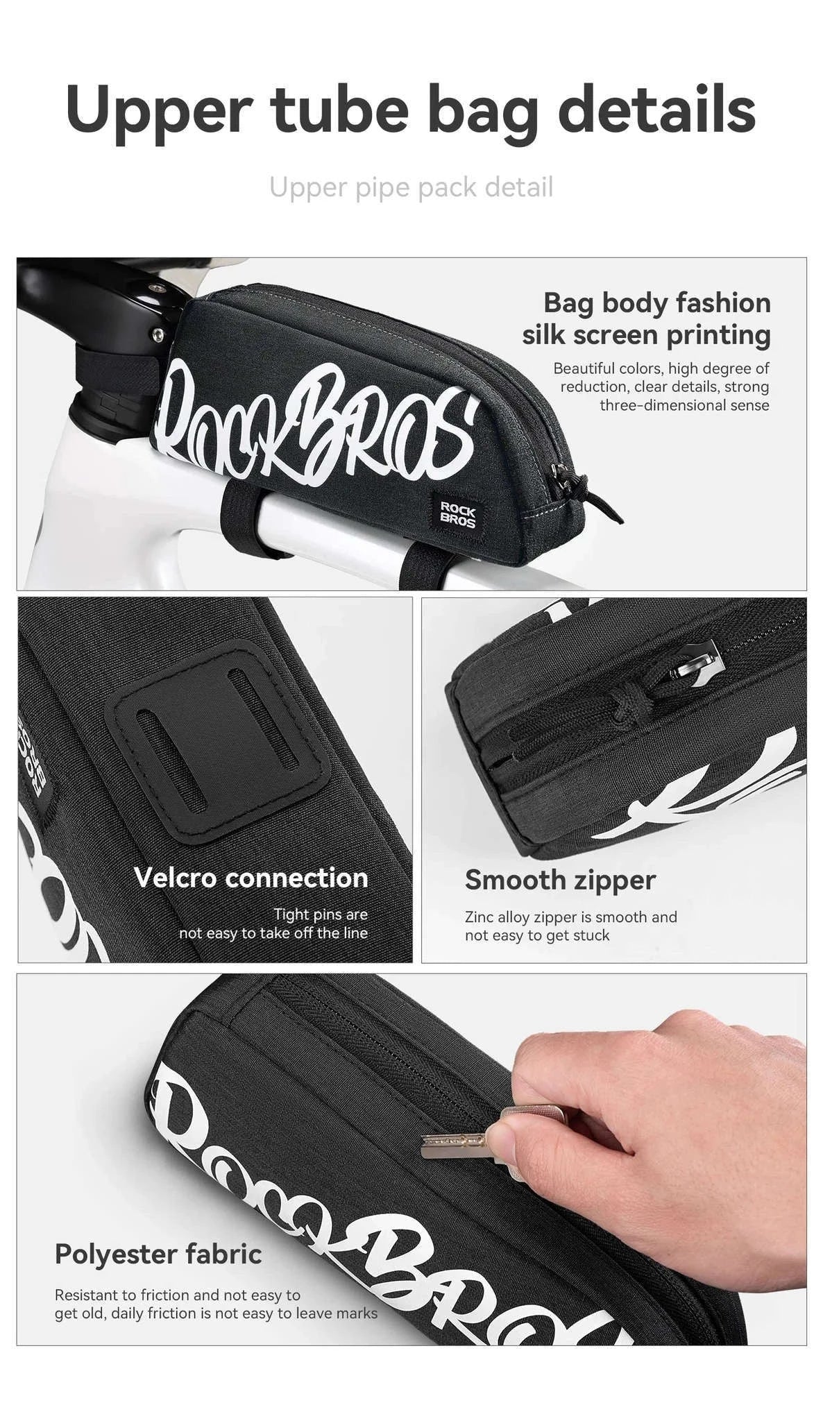 Bike Top Tube Bag 0.8L Rainproof Frame Pack-G009-3 / 0.8L
