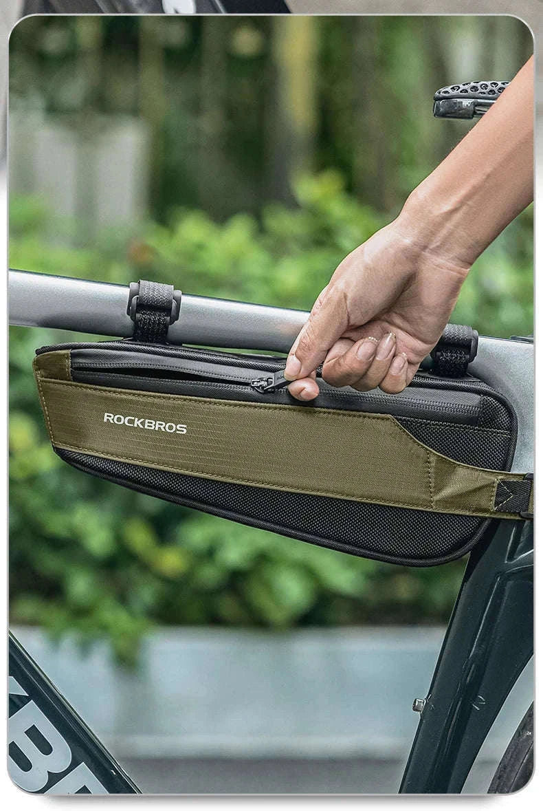 Bike Top Tube Bag Rainproof Nylon Frame Storage-black 0.65L