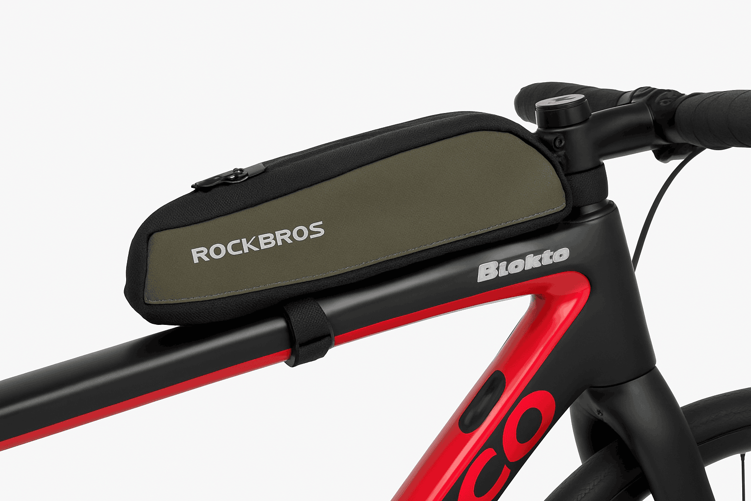 Bike Top Tube Bag Rainproof Nylon Frame Storage-black 0.65L