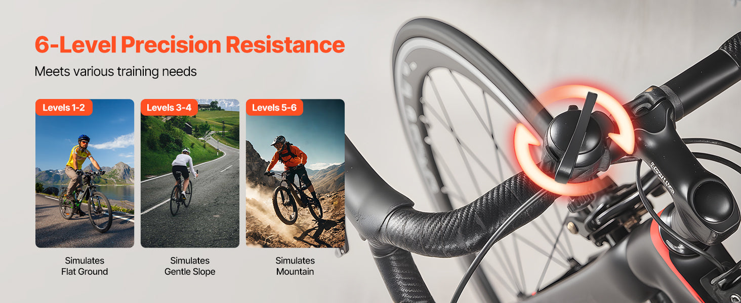 Trainer de Bicicleta SucceBuy com Resistência de 6 Níveis para Rodas de 26-29 polegadas e 700C, com Eixo de Libertação e Bloco de Apoio da Roda dianteira para Bicicletas de Estrada