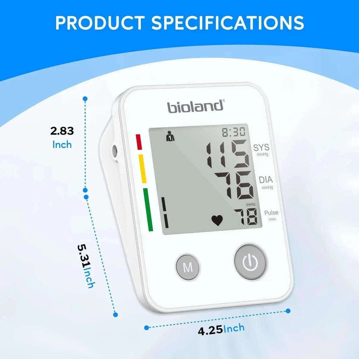 Bioland Upper Arm Blood Pressure Monitor for Home Tracking-2005-1 / China Mainland