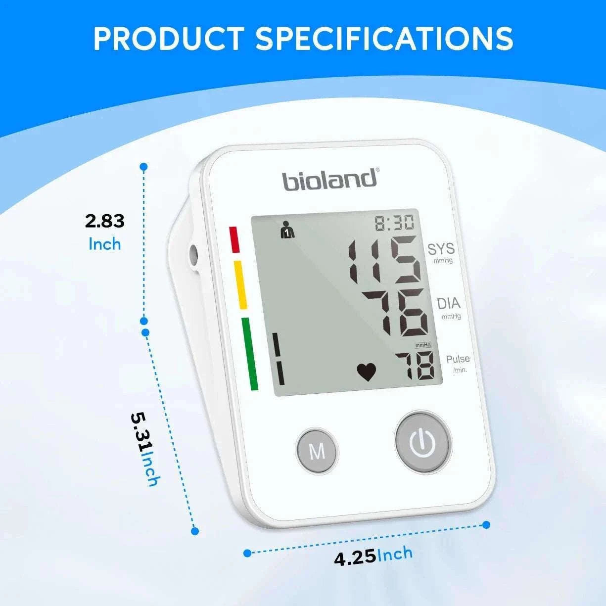 Bioland Upper Arm Blood Pressure Monitor for Home Tracking-2005-1 / China Mainland