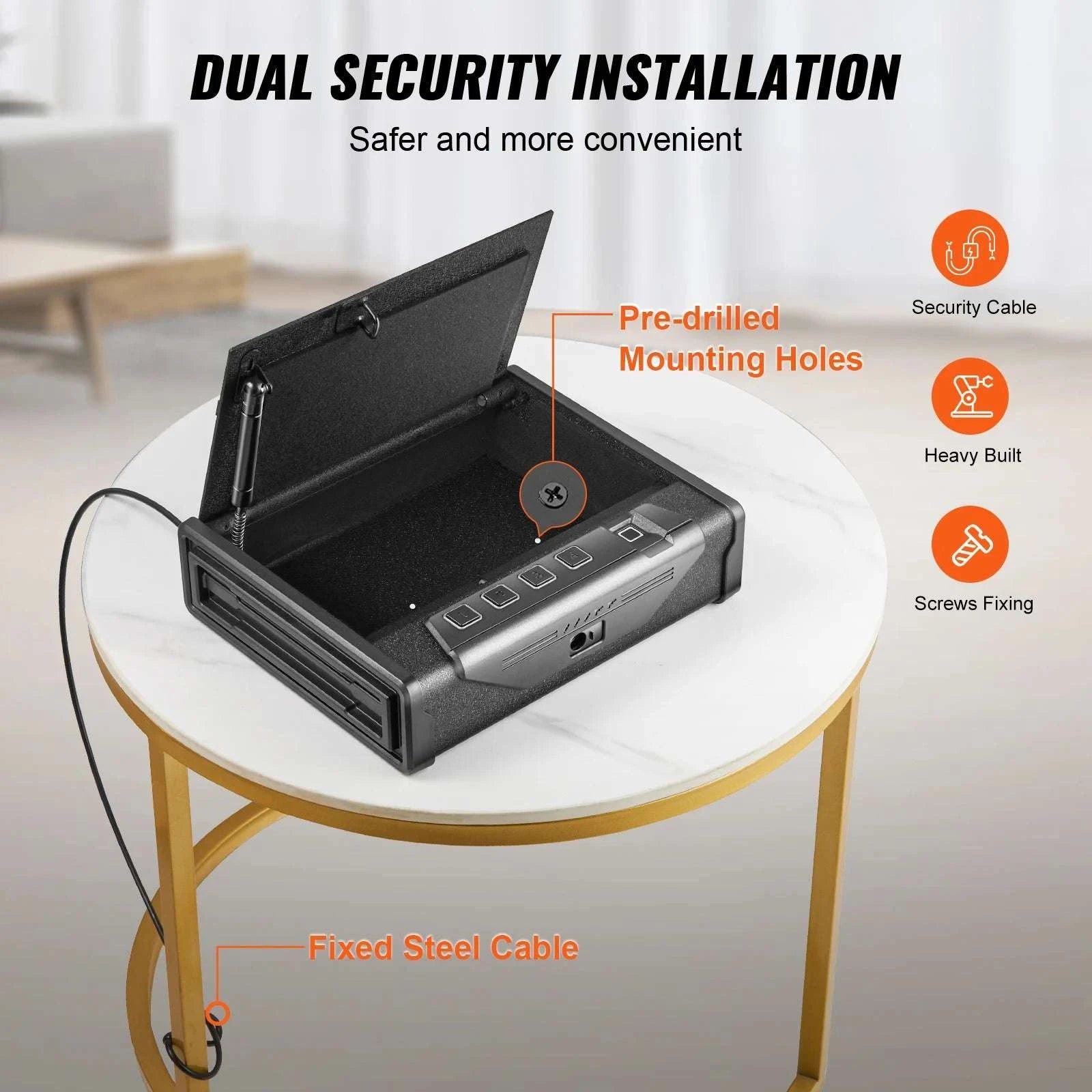 Biometric Pistol Safe with 3-Way Access & Steel Protection-2 Pistols / CZECH REPUBLIC
