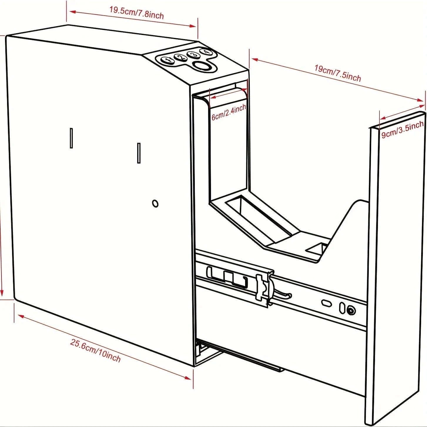 Biometric Slider Handgun Safe-black / United States