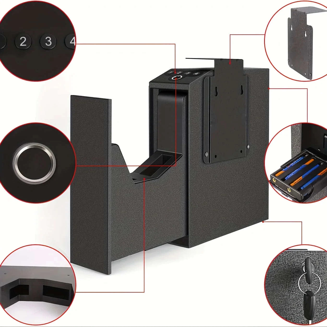 Biometric Slider Handgun Safe-black / United States