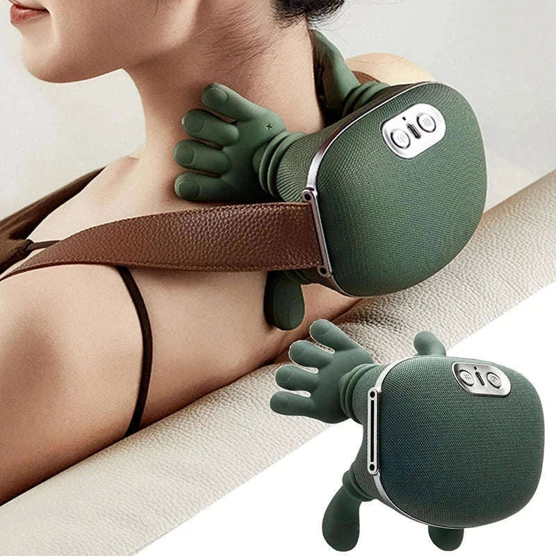 Bionic Neck Shoulder Massager N7 for Deep Relief at Home-Green With Box