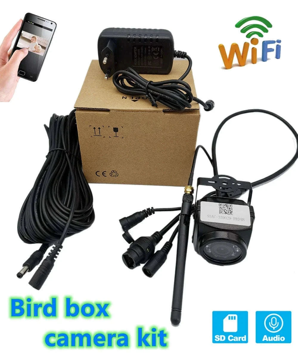 Bird Box Camera Kit with 5MP Night Vision and IP66-2MP wifi / EU Plug / 2.8mm