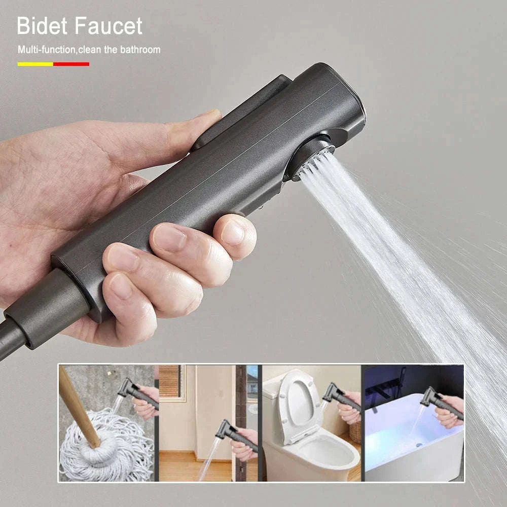 Black Digital Shower Set with Rainfall Head and Hand Shower-White / Poland