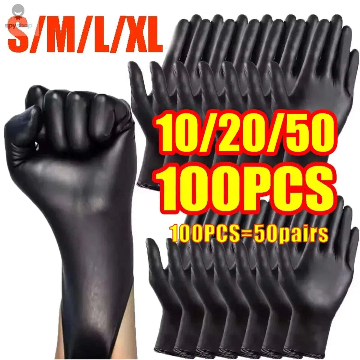 Black Disposable Gloves – Nitrile Protection for Everyday Tasks-XL / 10pcs