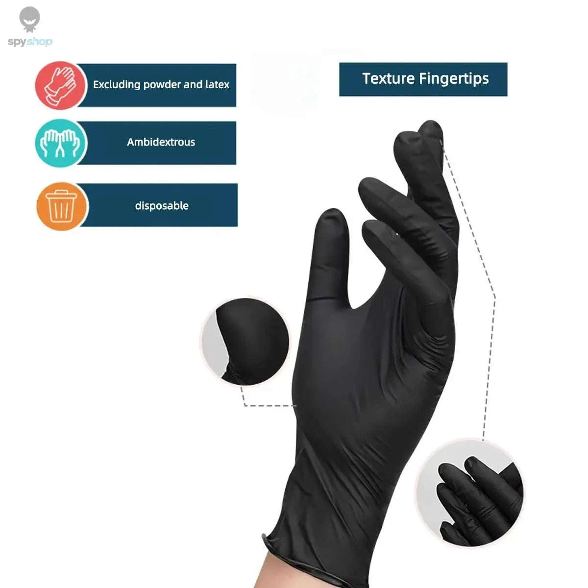 Black Disposable Gloves – Nitrile Protection for Everyday Tasks-XL / 10pcs
