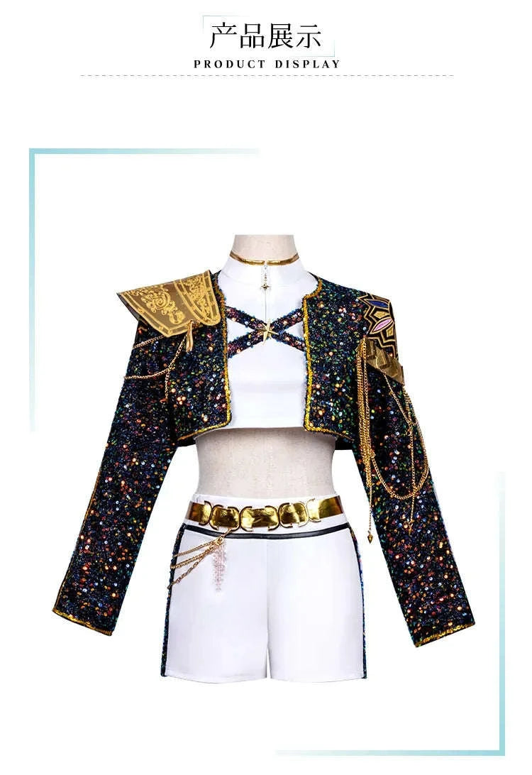 Black Gold Demon Hunters Cosplay Costume for Women-Zoey Costume / 130