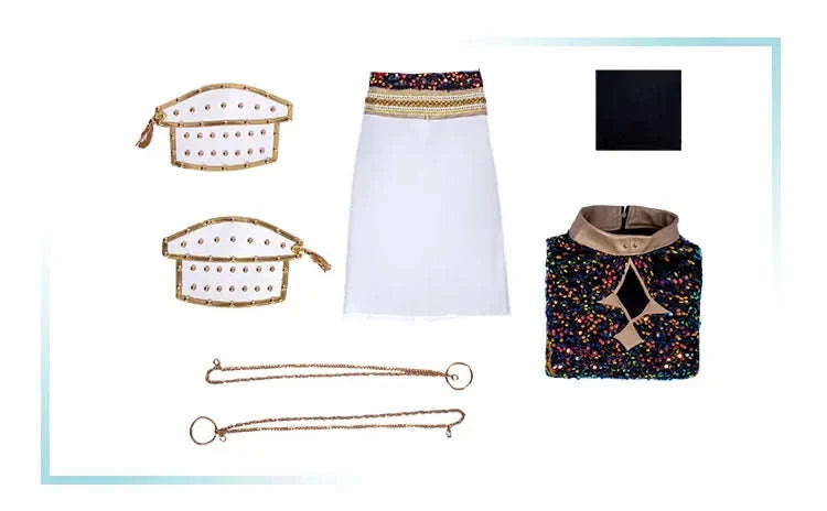 Black Gold Demon Hunters Cosplay Costume for Women-Zoey Costume / 130