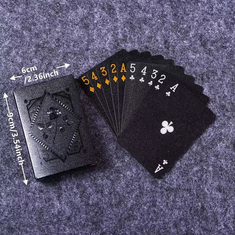 Black Gold Playing Cards – Waterproof Luxury Deck for Game Nights-black