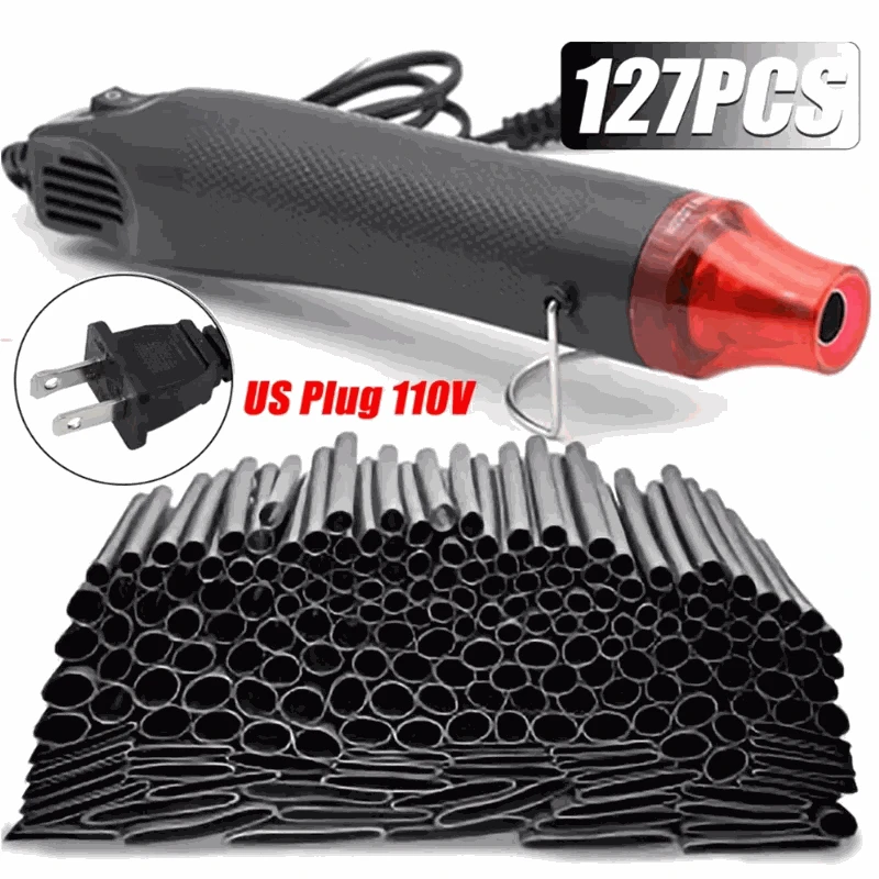 Black Heat Shrink Tube Kit-US-Plug 110V / Mixed-size / CHINA