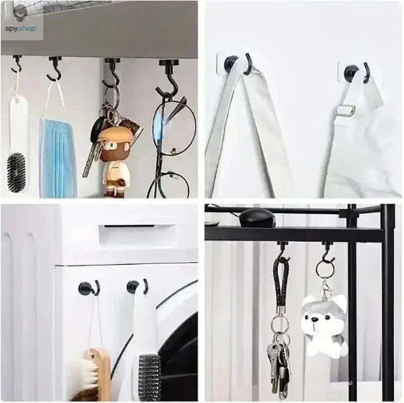 Black Magnetic Hooks, 15 lb Hold for Home, Office, and Garage-6PCs