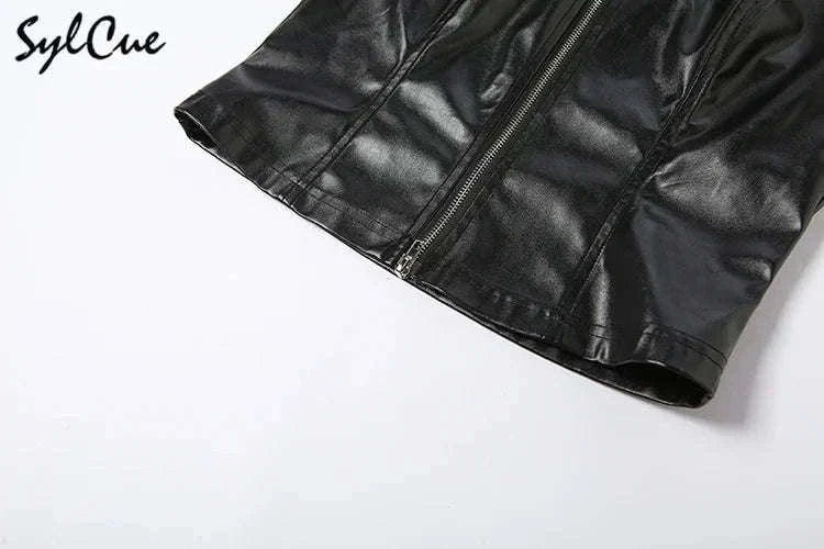 Black Matte Faux Leather Zipper Vest for Women – Sleek Street Style-black / L