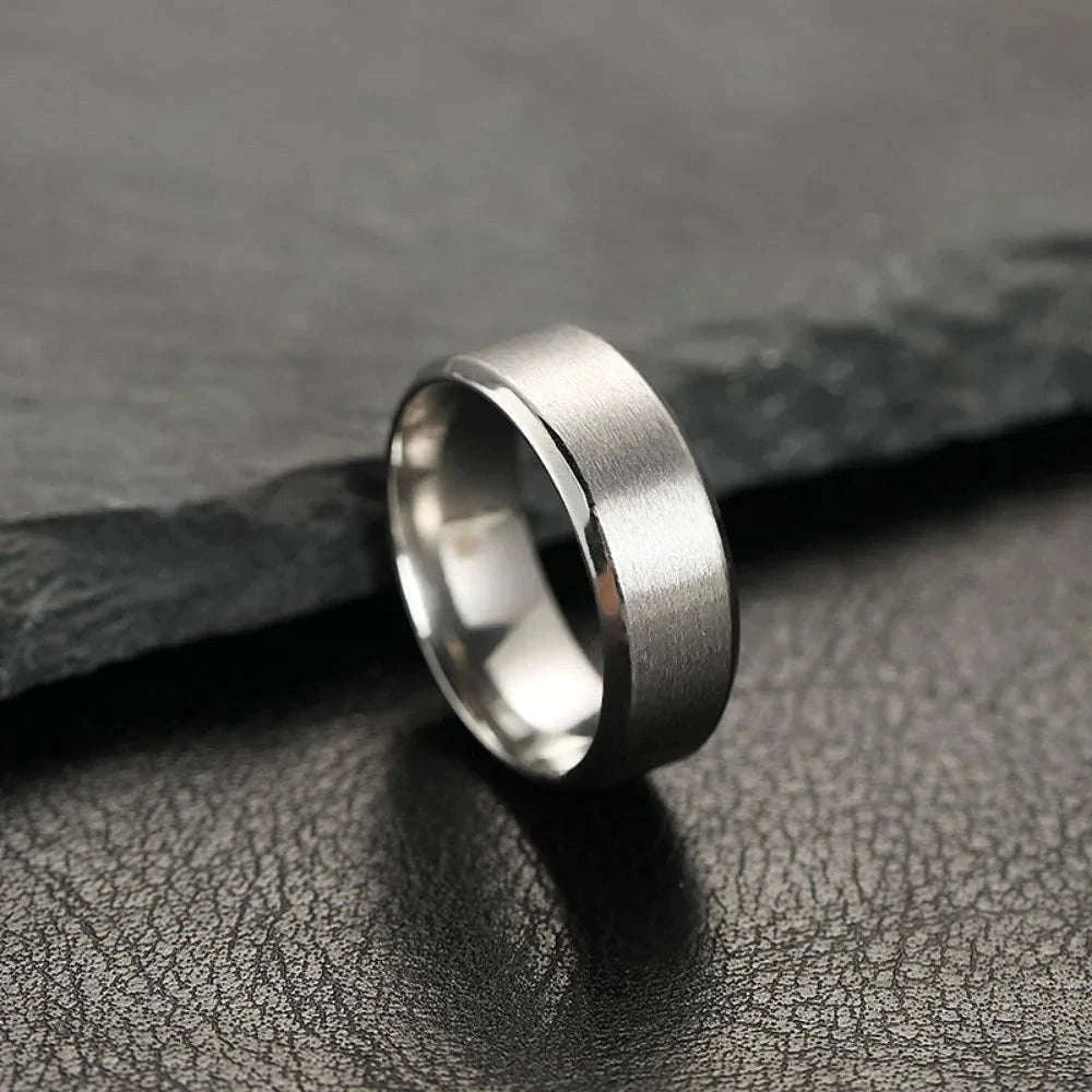 Black Matte Stainless Steel Ring for Men and Women-4MM Black / 9
