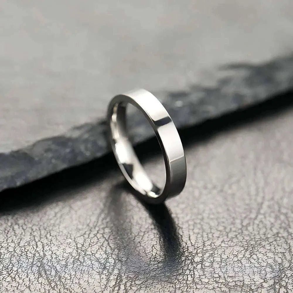 Black Matte Stainless Steel Ring for Men and Women-4MM Black / 9