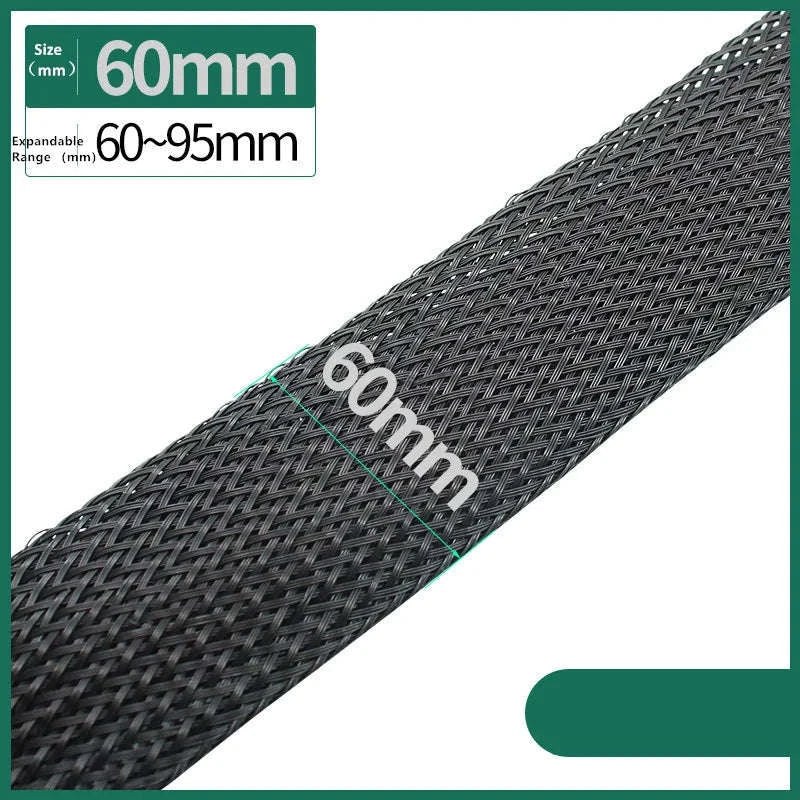 Black PET Braided Sleeving-12MM / 100 Meters