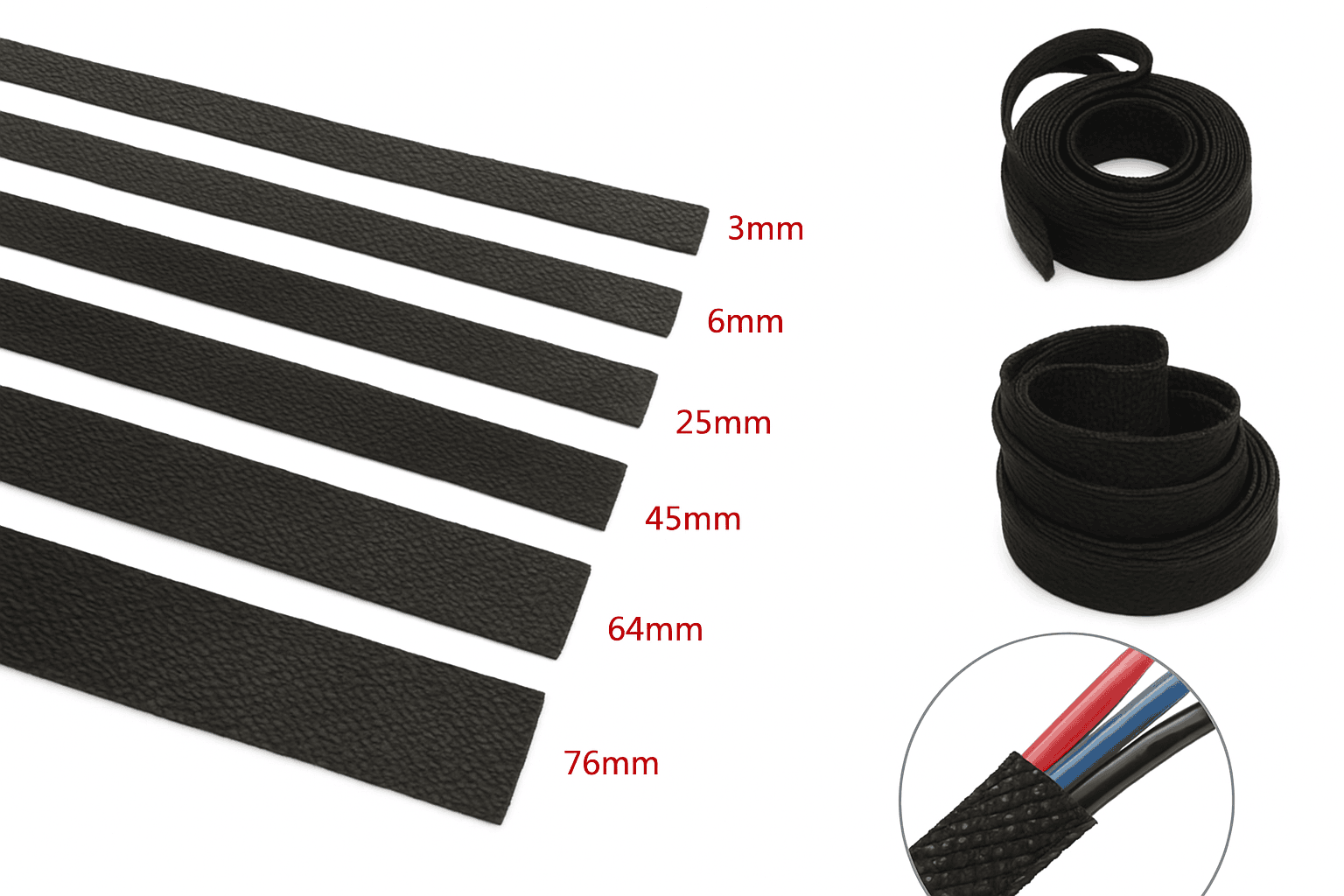 Black PET Braided Sleeving for Cable Protection and Clean Builds-12MM / 100 Meters