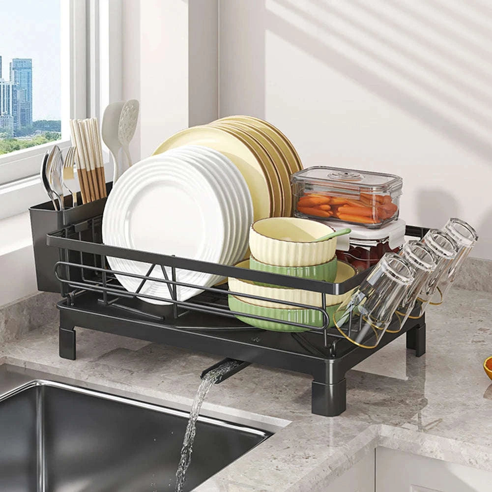 Black Single Layer Dish Rack for Organized Countertops-black / GERMANY / 1-tier