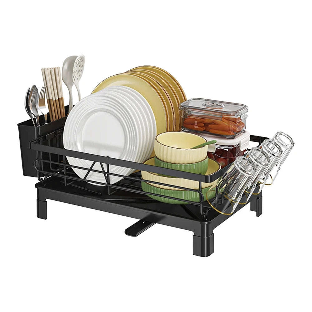 Black Single Layer Dish Rack for Organized Countertops-black / GERMANY / 1-tier