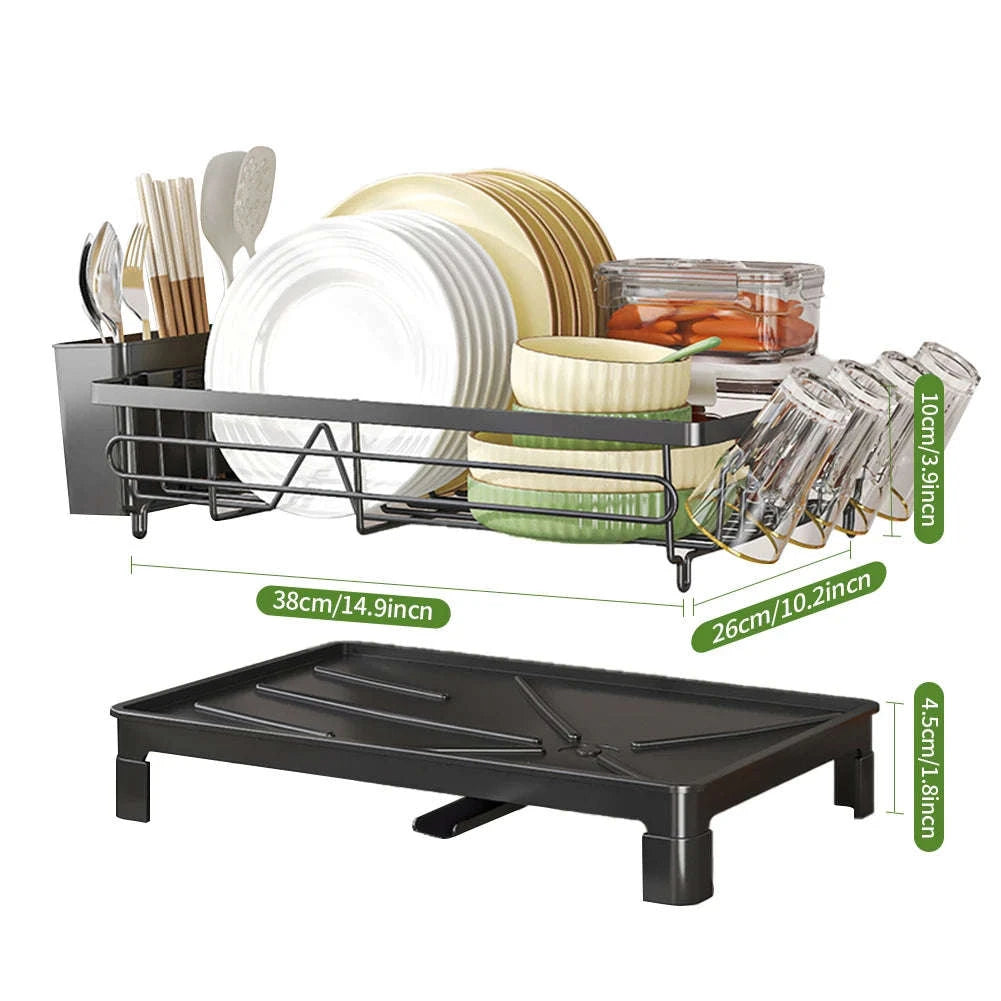 Black Single Layer Dish Rack for Organized Countertops-black / GERMANY / 1-tier
