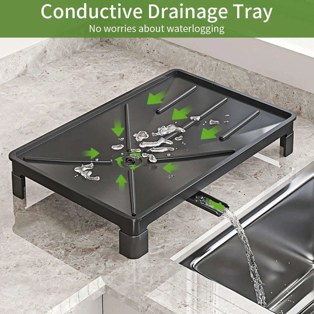 Black Single Layer Dish Rack for Organized Countertops-black / GERMANY / 1-tier