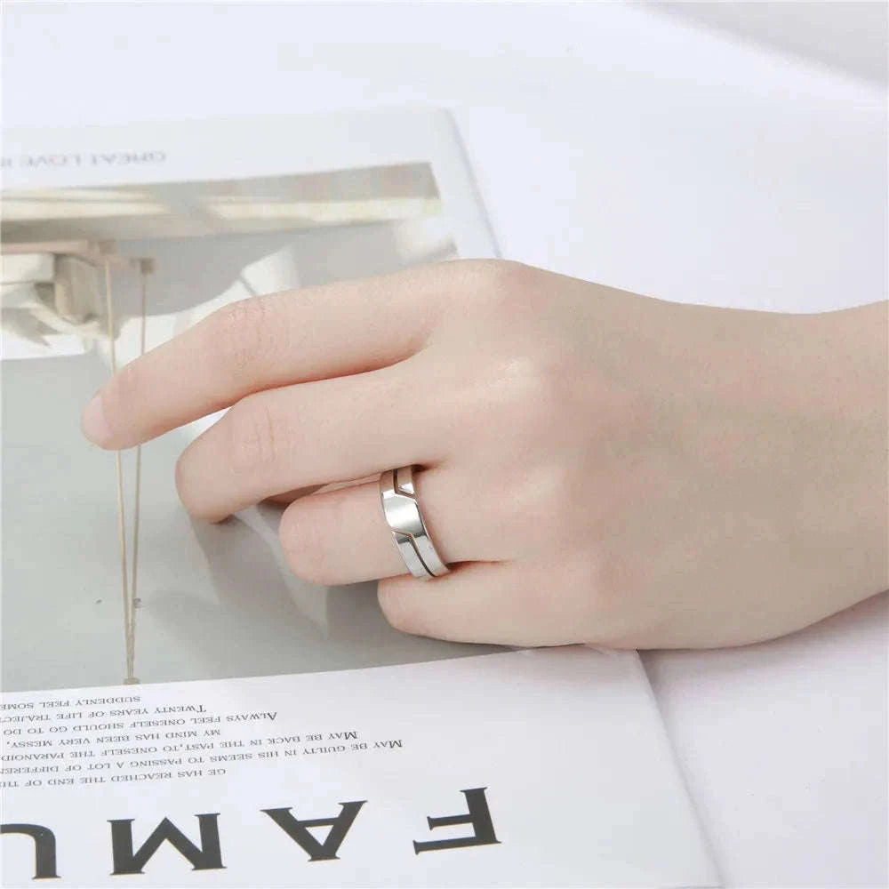 Black Stainless Steel Ring for Men and Women, 6mm-10 / Black
