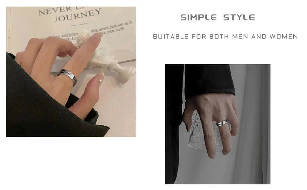 Black Stainless Steel Ring for Men and Women, 6mm-10 / Black