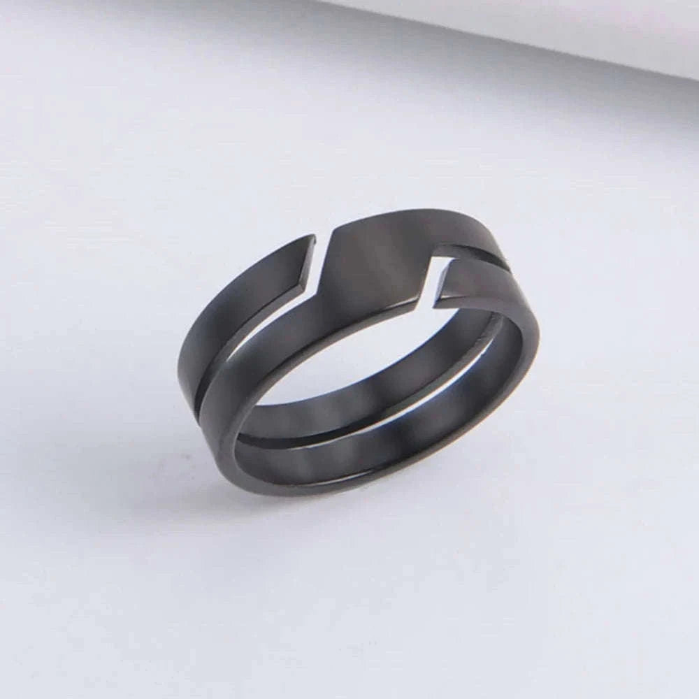 Black Stainless Steel Ring for Men and Women, 6mm-10 / Black