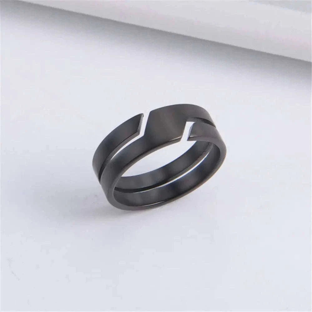 Black Stainless Steel Ring for Men and Women, 6mm-10 / Black