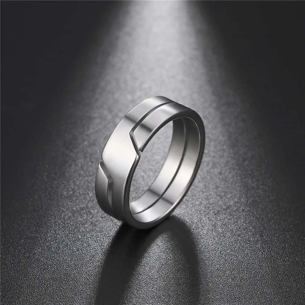 Black Stainless Steel Ring for Men & Women-10 / Black