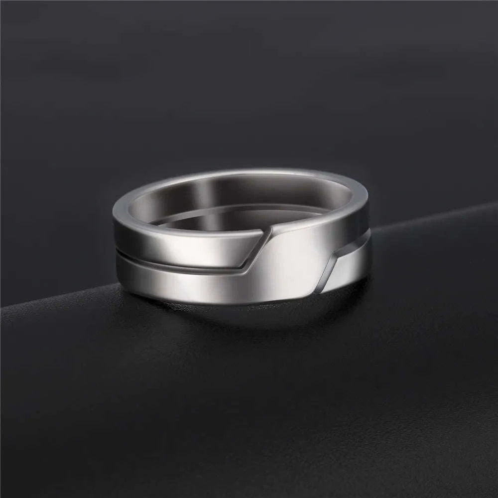Black Stainless Steel Ring for Men & Women-10 / Black