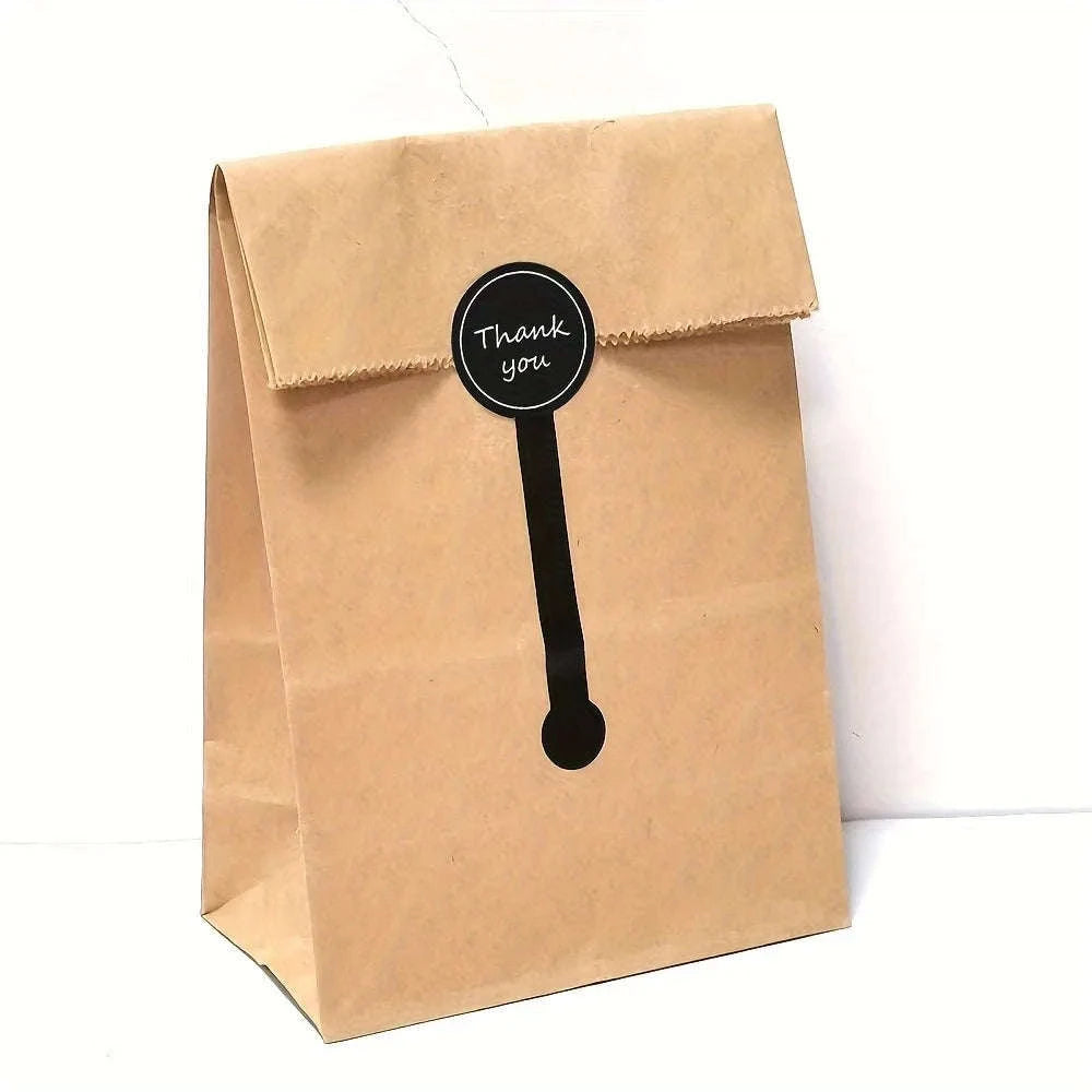 Black Thank You Long Sealing Stickers for Gifts & Packaging-100pcs