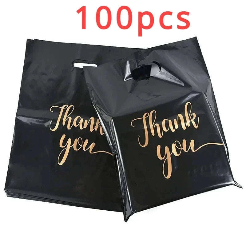 Black Thanksgiving Gift Bags, 100-Pack Party Favor Bags-Pink-20x30cm / 100pcs