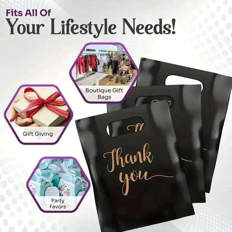 Black Thanksgiving Gift Bags, 100-Pack Party Favor Bags-Pink-20x30cm / 100pcs