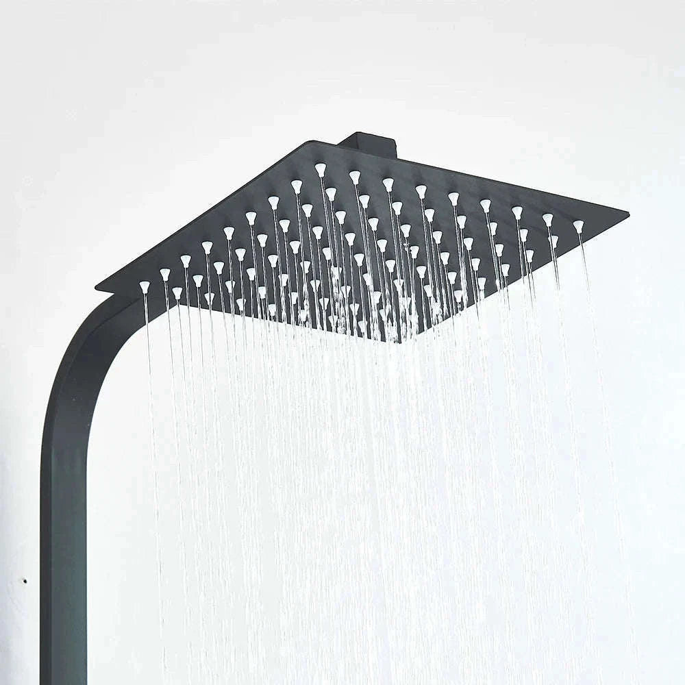 Black Wall Mounted Shower Faucet Set with Swivel Spout-Brushed Nickel / United States