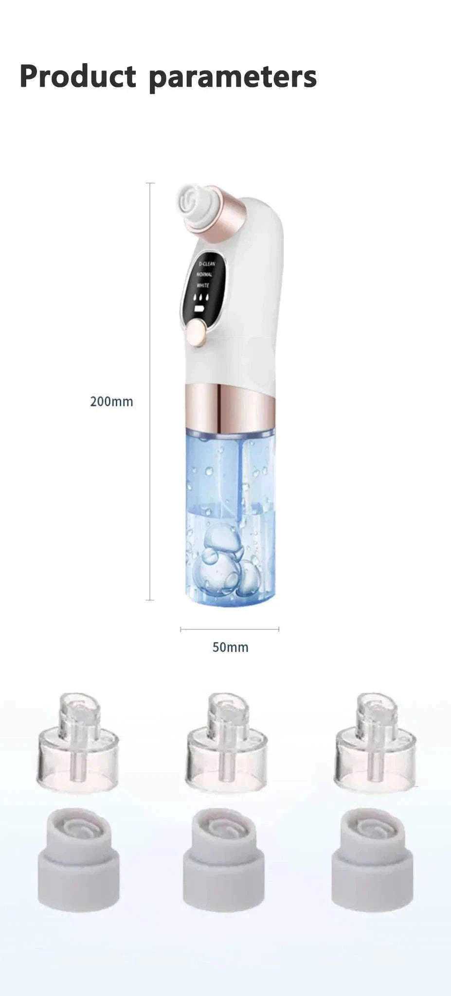 Blackhead Remover Vacuum with Water Cycle & USB Rechargeable-white add gift