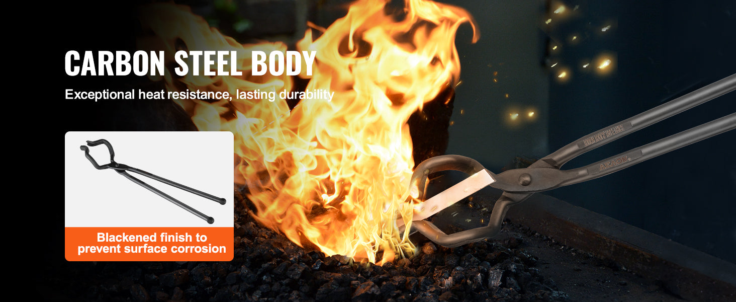Ensemble de pinces de forgeron VEVOR – pinces de forge en acier au carbone de 18 pouces
