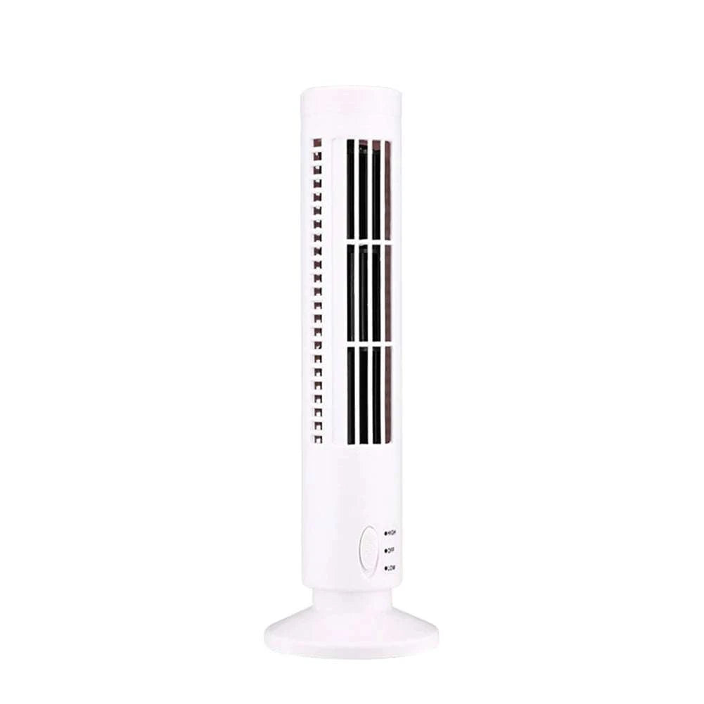 Bladeless LED Tower Fan with USB Power and 90° Oscillation-Black 38x10cm / United States
