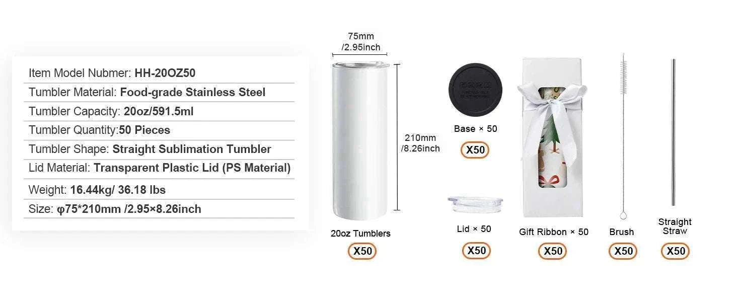 Blank Sublimation Tumblers Bulk 20oz & 30oz Stainless Steel Cups-8PCs 20oz / france / 501-600ml