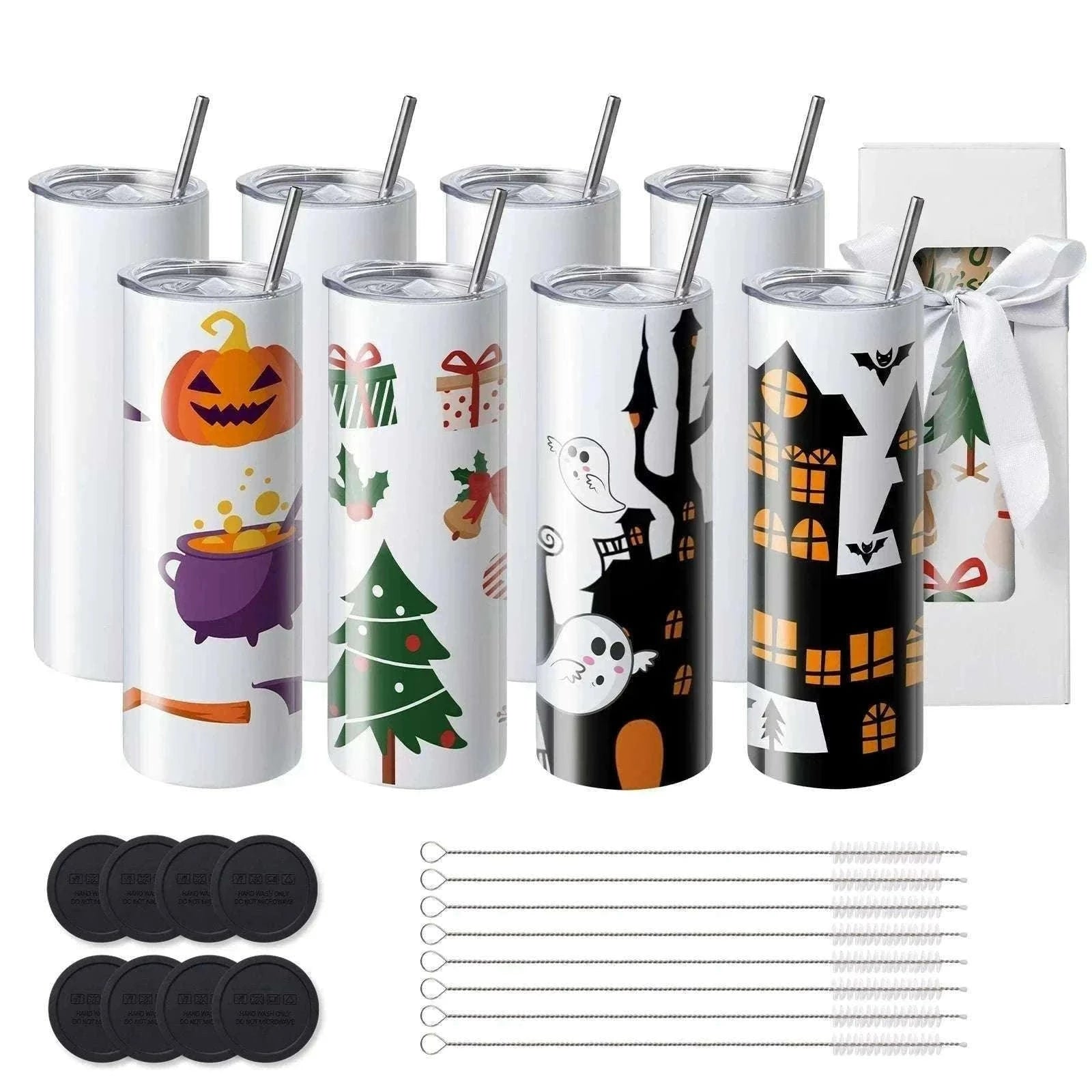 Blank Sublimation Tumblers Bulk 20oz & 30oz Stainless Steel Cups-8PCs 20oz / france / 501-600ml