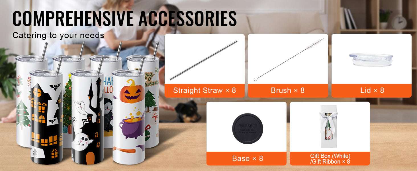 Blank Sublimation Tumblers Bulk 20oz & 30oz Stainless Steel Cups-8PCs 20oz / france / 501-600ml
