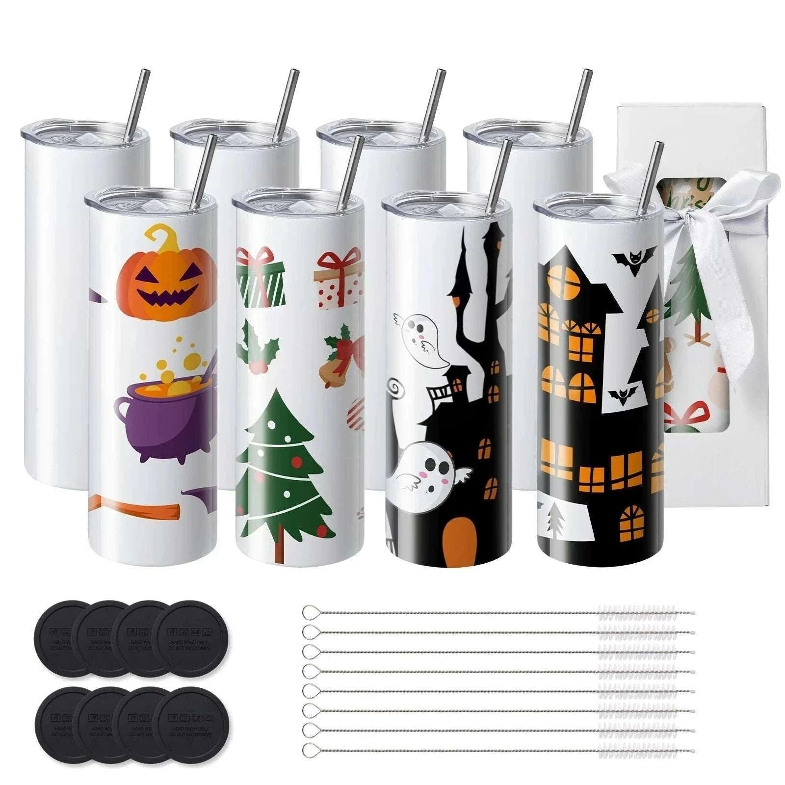Blank Sublimation Tumblers Bulk 20oz & 30oz Stainless Steel Cups-8PCs 20oz / france / 501-600ml