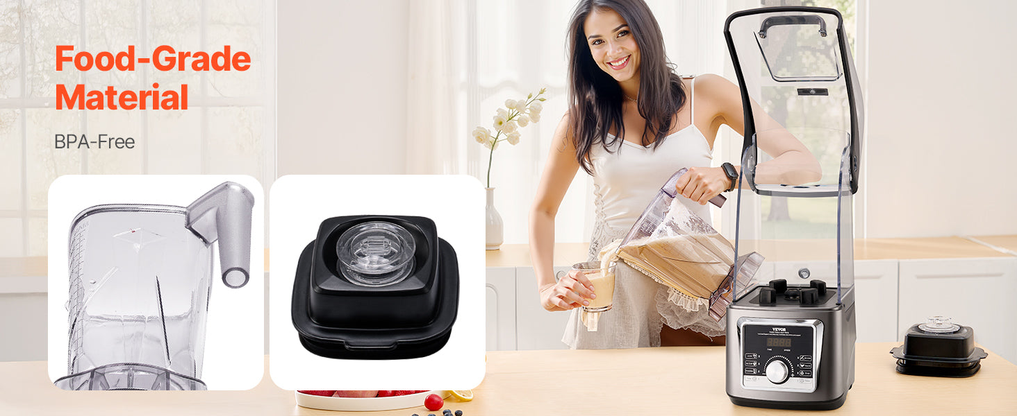 1400W High-Speed Blender with Noise Cover 2.5L/3.5L Capacity