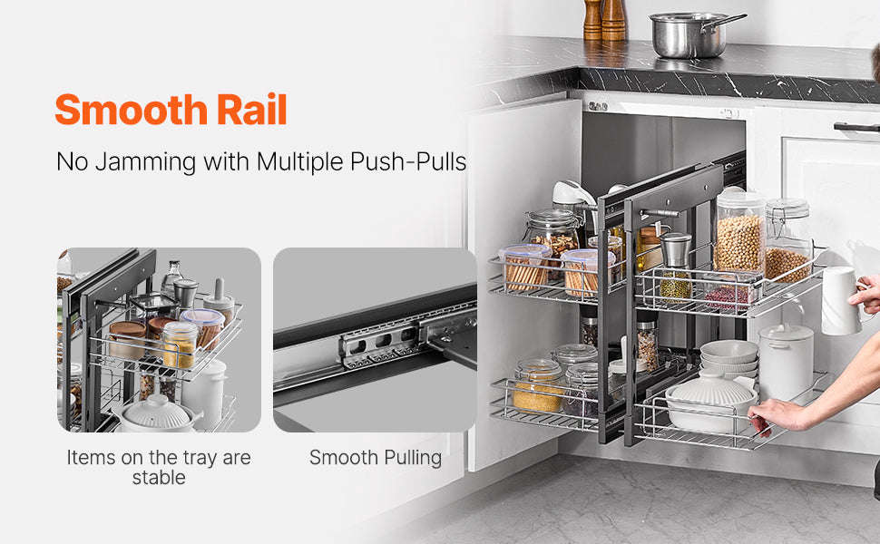 Blind Corner Pull Out Organizer with 4 Shelf Storage Baskets-2 layers / Germany